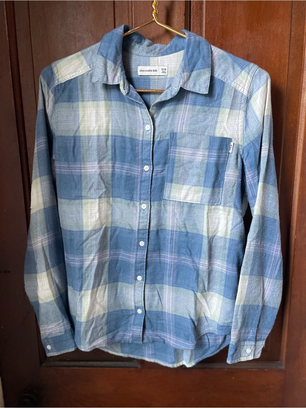 Abercrombie kids 13/14 long sleeve plaid button down top